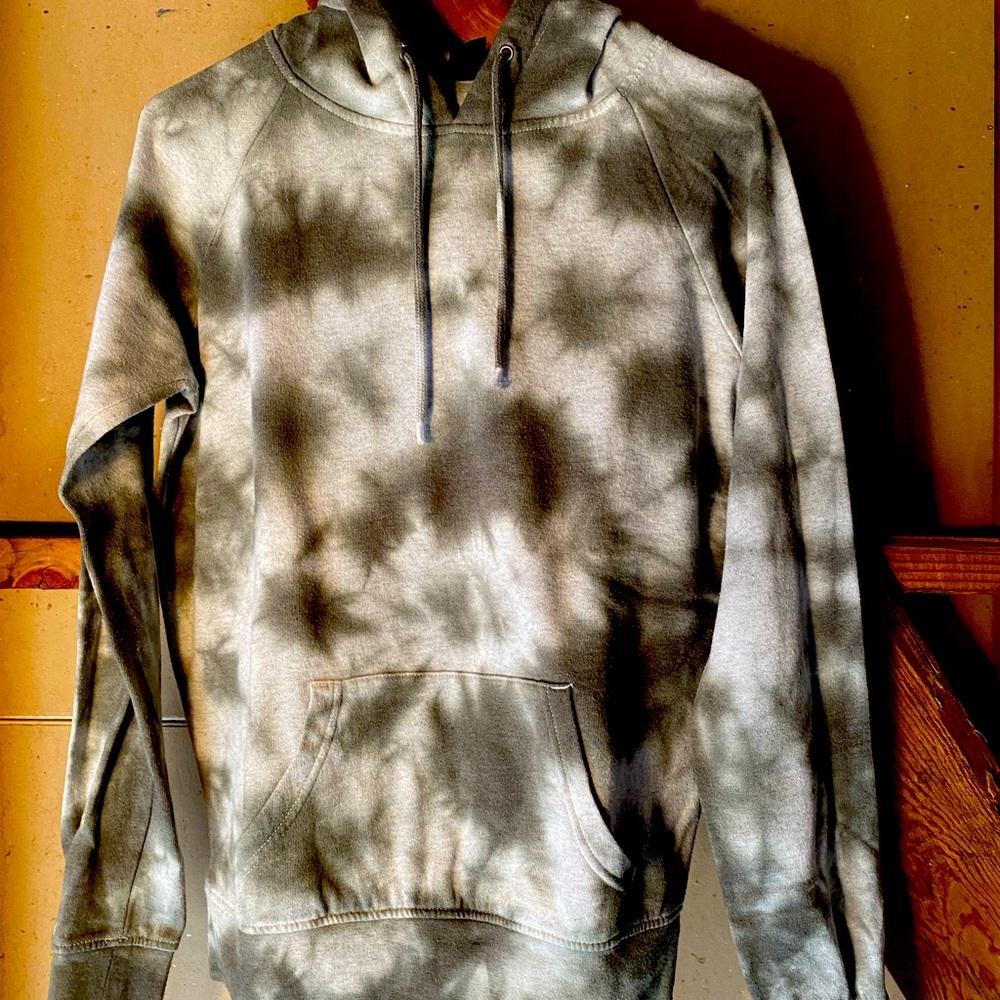 Green, tight , tie dye sweater from Zumiez